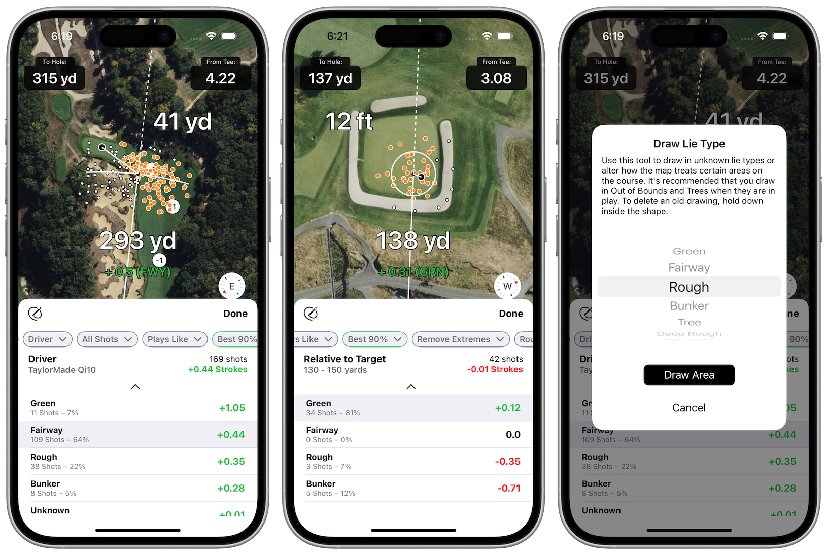 Strokes Gained Predictor Tool Screenshots